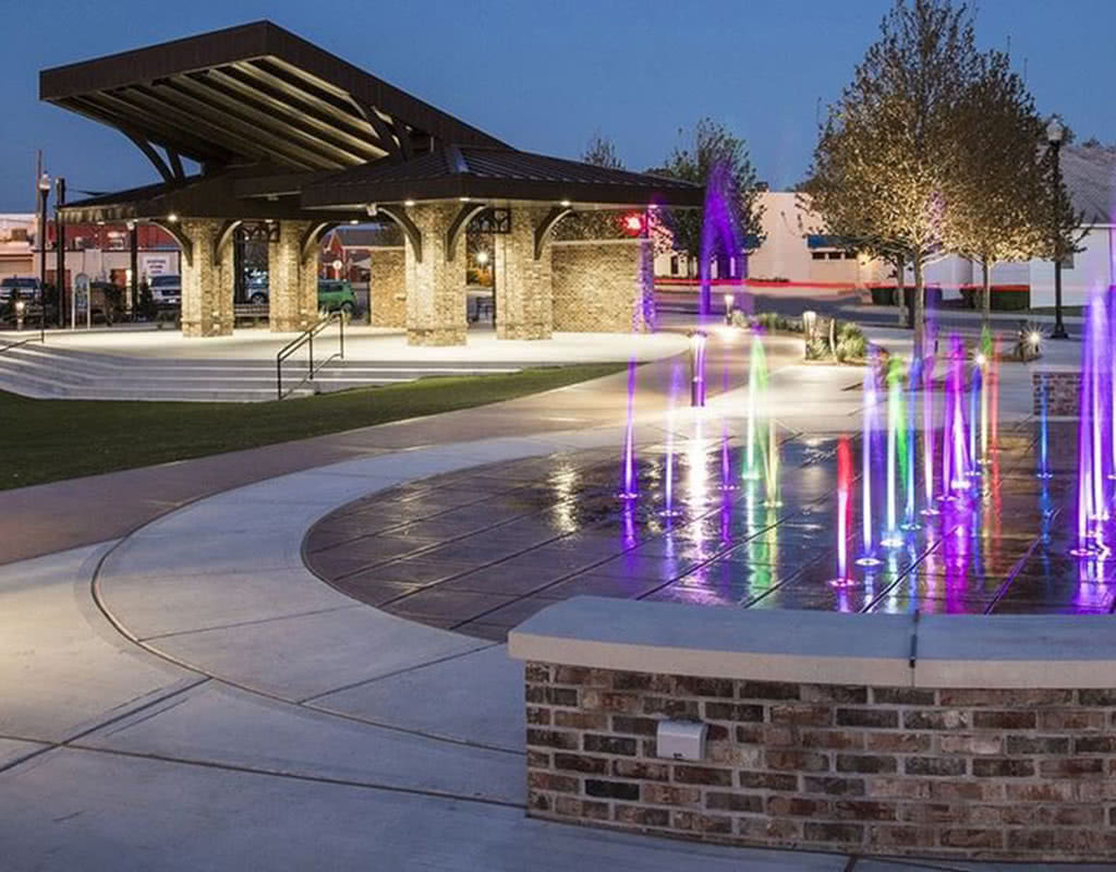 Fountain in the City of Bixby in Oklahoma